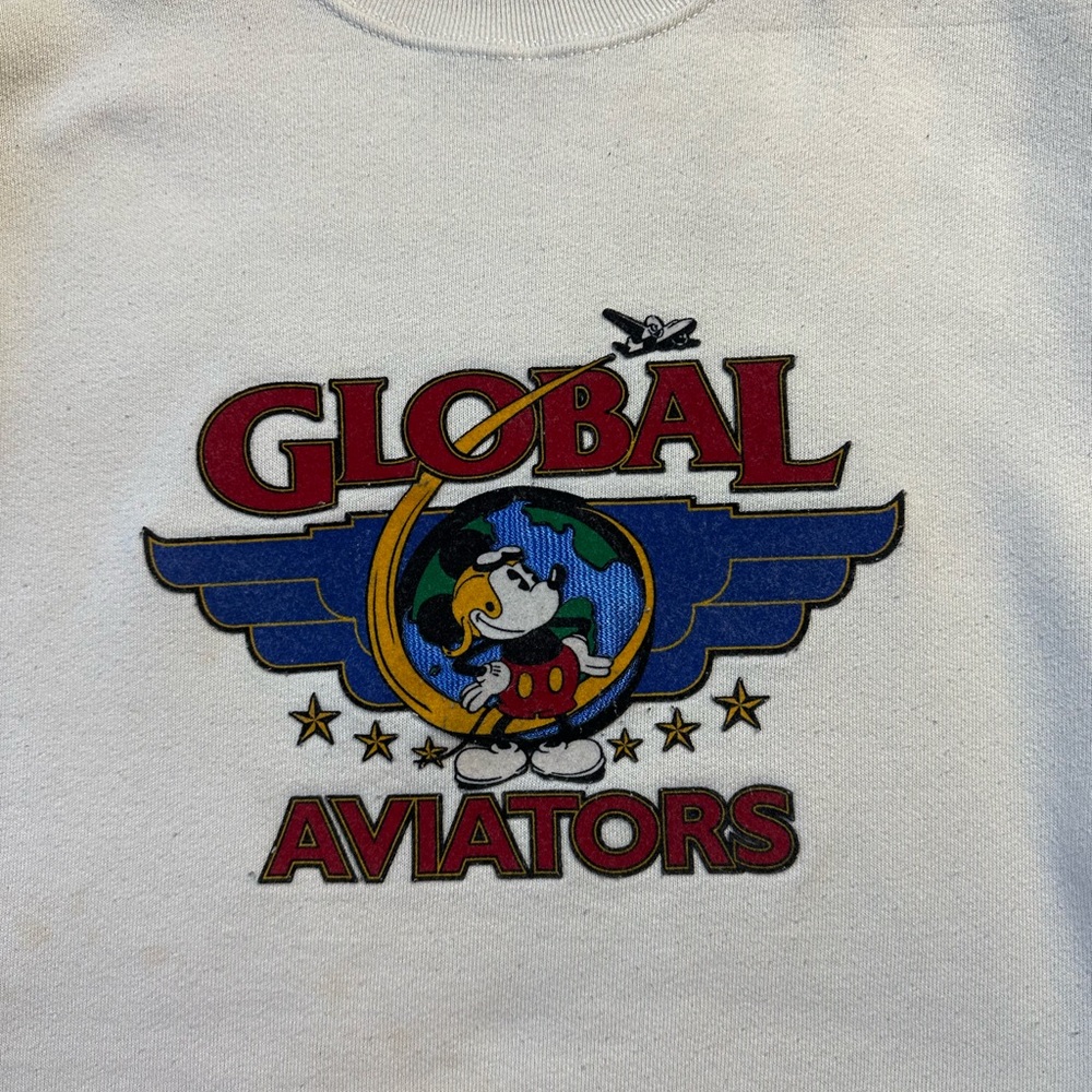 Vintage Disney Mickey Mouse Global Aviators Crewneck Large - Picture 4 of 6